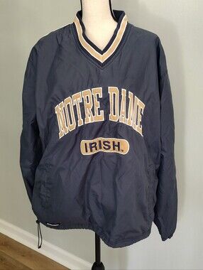Holloway Notre Dame Fighting Irish Windbreaker Pullover Vintage 90s Y2K L